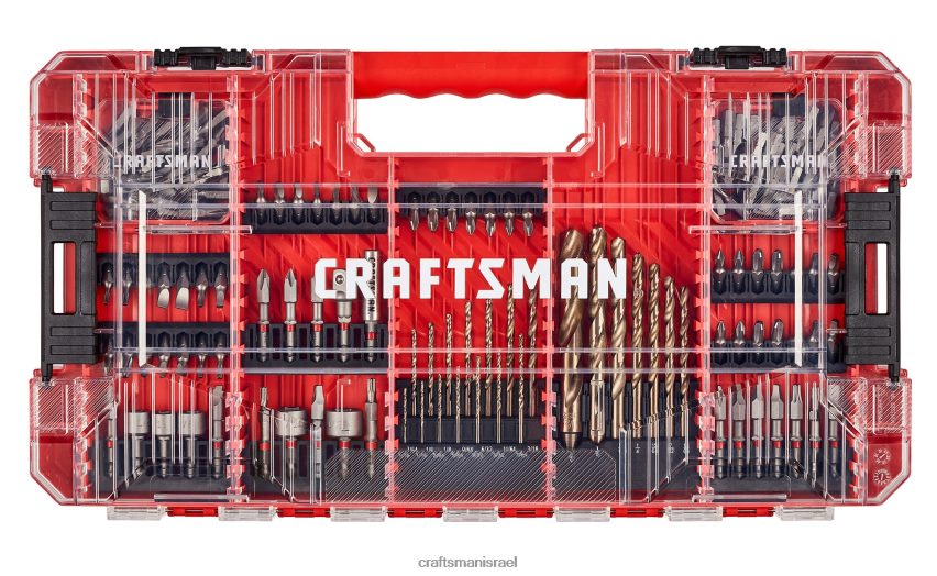 CRAFTSMAN כלי עבודה חשמליים ערכת כלי משולבת ללא מברשות עם 2 כלים v20* עם מארז רך ו-140 חלקים של סיביות מתקדמות 664RTT60