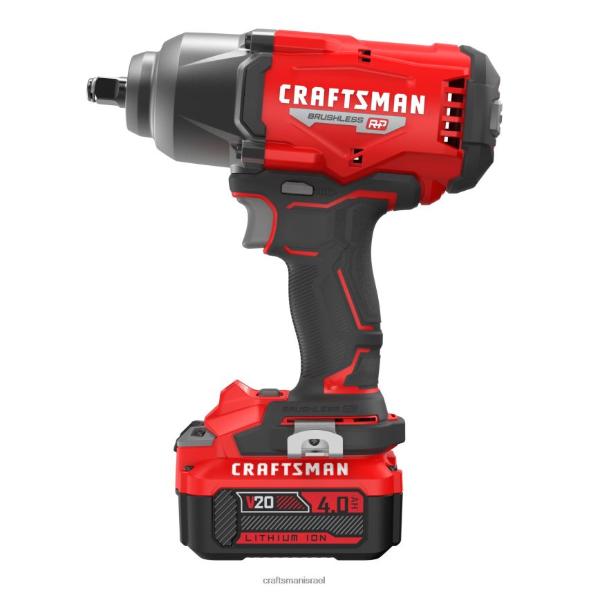 CRAFTSMAN כלי עבודה חשמליים מפתח ברגים אלחוטי 4 אמפר 20 וולט במהירות משתנה ללא מברשות 1/2 אינץ' (כולל סוללה) 664RTT31