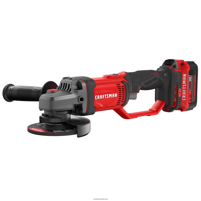 CRAFTSMAN כלי עבודה חשמליים מטחנה זווית אלחוטית 4.5 אינץ' 20 וולט מקסימום מתג הדק (מטען כלול וסוללה אחת) 664RTT44