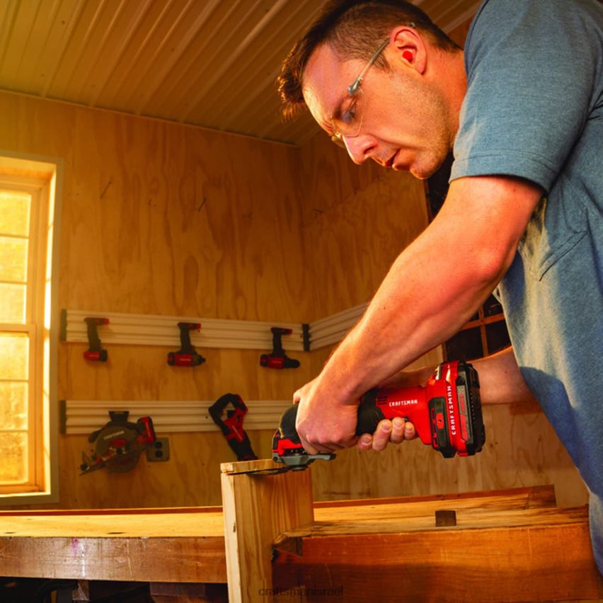 CRAFTSMAN כלי עבודה חשמליים v20 אלחוטי 20 וולט מהירות משתנה מקסימלית ערכת כלים מתנדנדת 11 חלקים עם מארז רך (סוללה אחת כלולה) 664RTT99