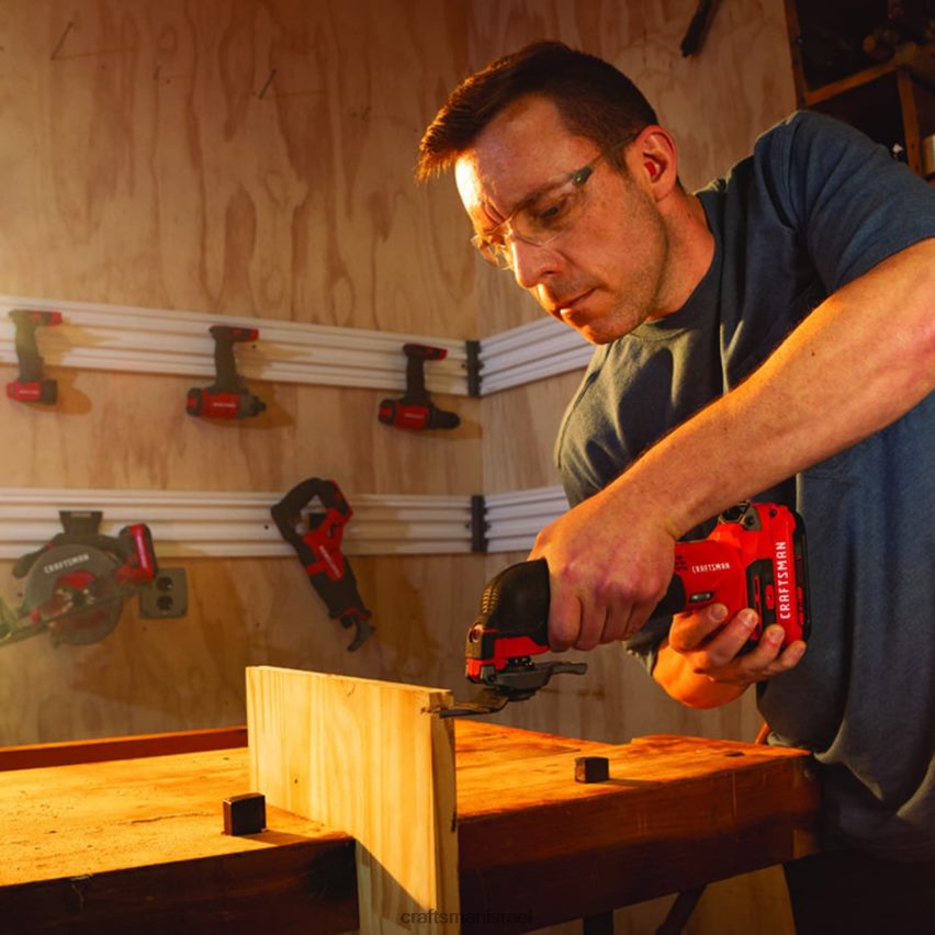 CRAFTSMAN כלי עבודה חשמליים v20 אלחוטי 20 וולט מהירות משתנה מקסימלית ערכת כלים מתנדנדת 11 חלקים עם מארז רך (סוללה אחת כלולה) 664RTT99