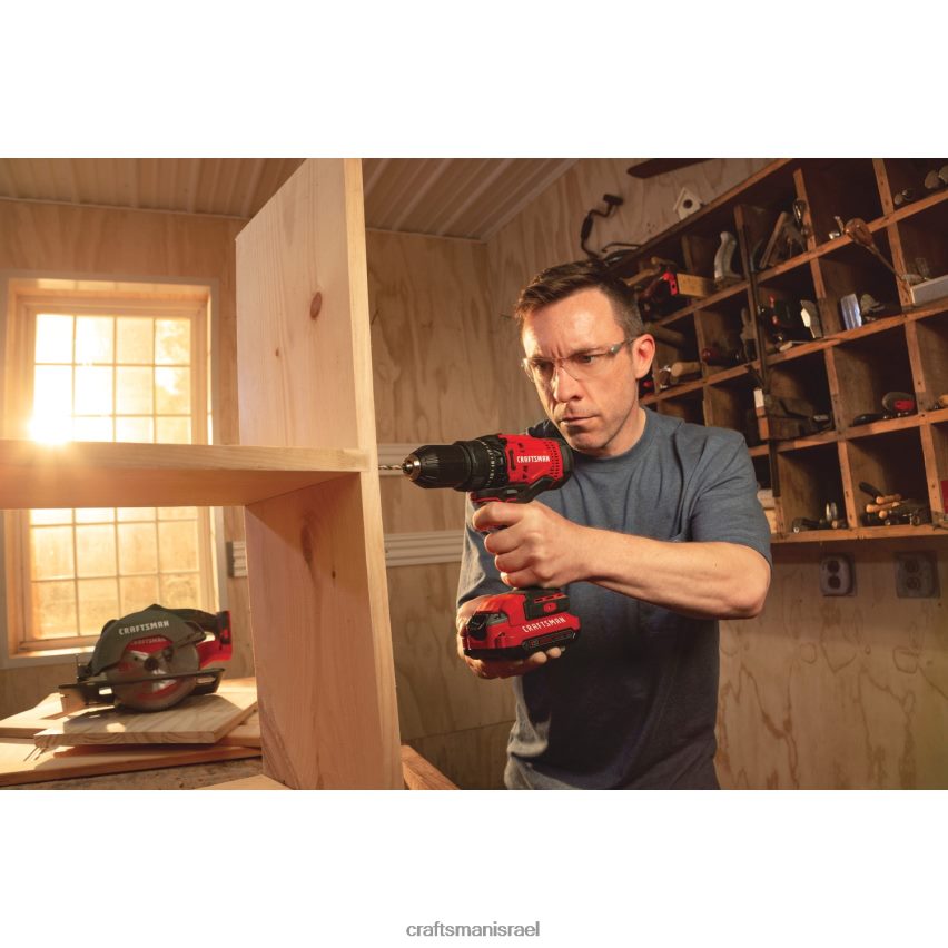 CRAFTSMAN כלי עבודה חשמליים v20 20 וולט מקסימום מקדחה אלחוטית 1/2 אינץ' (כולל סוללה אחת, מטען כלול) 664RTT148