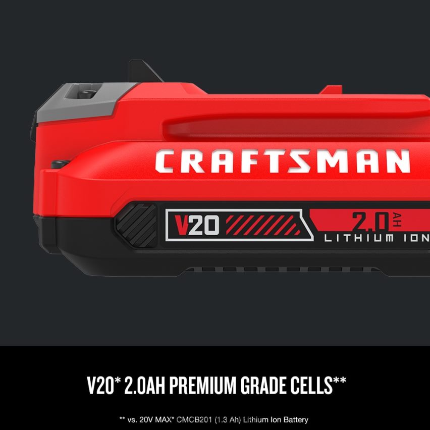 CRAFTSMAN כלי עבודה חשמליים v20 20 וולט מלטשת אקראית אקראית עם ניהול אבק ו-v20 20 וולט מקסימום 2 מארז 2 אמפר-שעה ערכת סוללות ליתיום לכלי חשמל (מטען כלול) 664RTT72