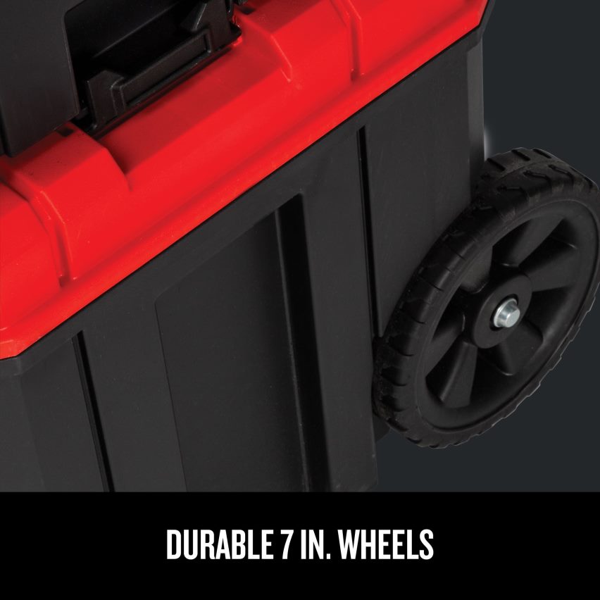 CRAFTSMAN כלי עבודה חשמליים v20 5 כלים 20 וולט מקסימום ערכת כלי עבודה משולבים עם מארז רך ומערכת versastack גלגלי פלסטיק אדומים של 20 אינץ' ארגז כלים ננעל 664RTT57