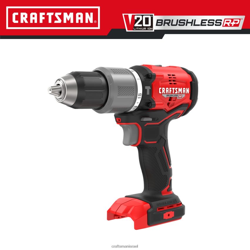 CRAFTSMAN כלי עבודה חשמליים v20 rp 1/2 אינץ' 20 וולט max-amp מהירות משתנה ללא מברשות מקדחה פטיש אלחוטית (כלי חשוף) 664RTT107