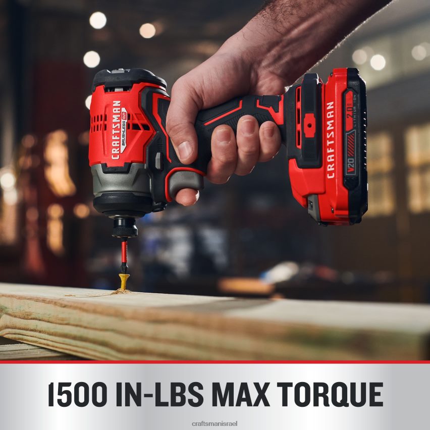 CRAFTSMAN כלי עבודה חשמליים v20 rp 20 וולט מקסימום דחף אלחוטי ללא מברשות (2 סוללות כלולות, מטען כלול ותיק רך כלול) 664RTT164